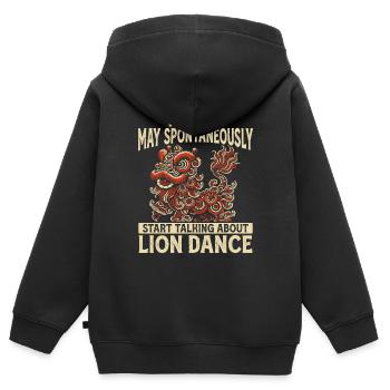 Lion Dance Chinesisches Neujahr Löwentanz - Kinder Premium Organic Zip Hoodie - Schwarz - Hinten - AI Model Kid Male (0cm)
