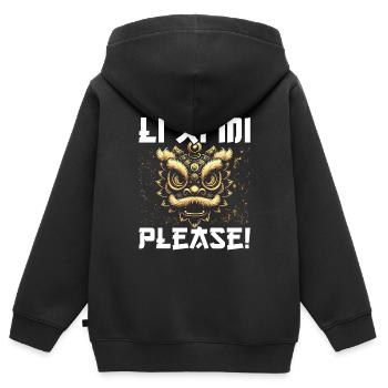 Lion Dance Chinesisches Neujahr Löwentanz - Kinder Premium Organic Zip Hoodie - Schwarz - Hinten - AI Model Kid Male (0cm)