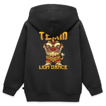 Lion Dance Chinesisches Neujahr Löwentanz - Kinder Premium Organic Zip Hoodie - Schwarz - Hinten - AI Model Kid Male (0cm)