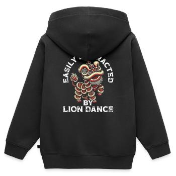 Lion Dance Chinesisches Neujahr Löwentanz - Kinder Premium Organic Zip Hoodie - Schwarz - Hinten - AI Model Kid Male (0cm)