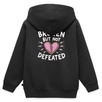 Autonomisation de la séparation, amour de soi, nouveaux départs - Sweat Premium à capuche zippé enfant bio - noir - Dos - AI Model Kid Male (0cm)