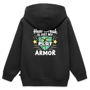 Autonomisation de la séparation, amour de soi, nouveaux départs - Sweat Premium à capuche zippé enfant bio - noir - Dos - AI Model Kid Male (0cm)