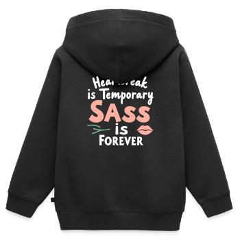 Trennungsermächtigung, Selbstliebe, Neuanfänge - Kinder Premium Organic Zip Hoodie - Schwarz - Hinten - AI Model Kid Male (0cm)