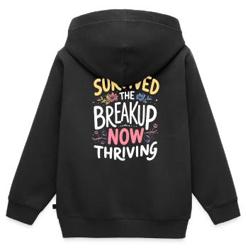 Trennungsermächtigung, Selbstliebe, Neuanfänge - Kinder Premium Organic Zip Hoodie - Schwarz - Hinten - AI Model Kid Male (0cm)