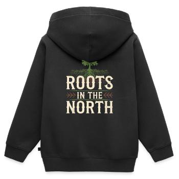 Skandinavische Ästhetik, Nordischer - Kinder Premium Organic Zip Hoodie - Schwarz - Hinten - AI Model Kid Male (0cm)