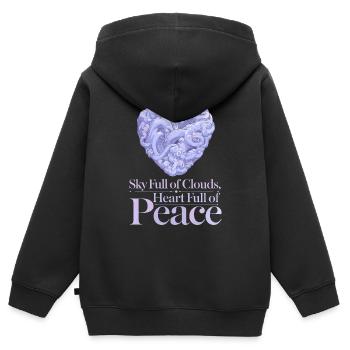 Wolkenblick, Entspannender Himmel, Verträumte - Kinder Premium Organic Zip Hoodie - Schwarz - Hinten - AI Model Kid Male (0cm)