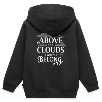 Wolkenblick, Entspannender Himmel, Verträumte - Kinder Premium Organic Zip Hoodie - Schwarz - Hinten - AI Model Kid Male (0cm)
