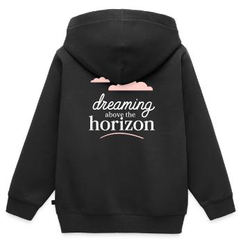 Wolkenblick, Entspannender Himmel, Verträumte - Kinder Premium Organic Zip Hoodie - Schwarz - Hinten - AI Model Kid Male (0cm)