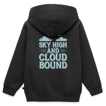 Wolkenblick, Entspannender Himmel, Verträumte - Kinder Premium Organic Zip Hoodie - Schwarz - Hinten - AI Model Kid Male (0cm)