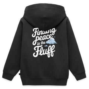 Wolkenblick, Entspannender Himmel, Verträumte - Kinder Premium Organic Zip Hoodie - Schwarz - Hinten - AI Model Kid Male (0cm)