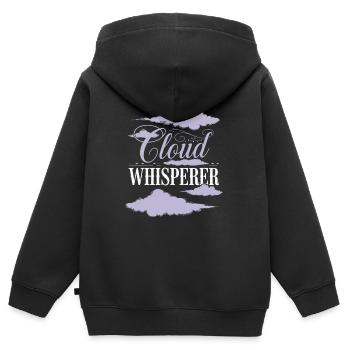 Wolkenblick, Entspannender Himmel, Verträumte - Kinder Premium Organic Zip Hoodie - Schwarz - Hinten - AI Model Kid Male (0cm)