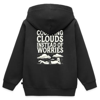 Wolkenblick, Entspannender Himmel, Verträumte - Kinder Premium Organic Zip Hoodie - Schwarz - Hinten - AI Model Kid Male (0cm)