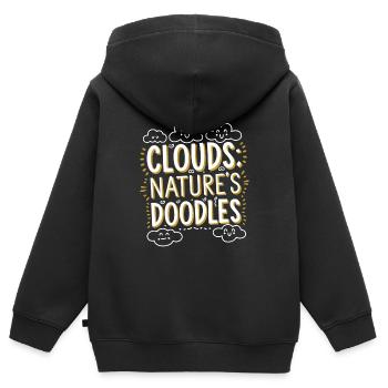Wolkenblick, Entspannender Himmel, Verträumte - Kinder Premium Organic Zip Hoodie - Schwarz - Hinten - AI Model Kid Male (0cm)