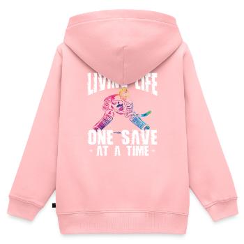 Eishockey Torwart Eishockey Torhüter - Kinder Premium Organic Zip Hoodie - Rosa - Hinten - AI Model Kid Female (0cm)