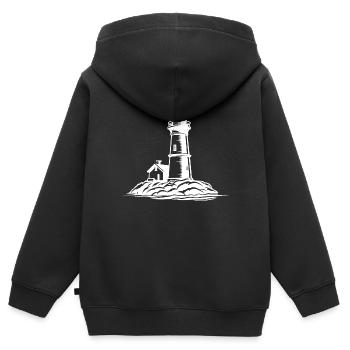 Leuchtturm Küste Symbol - Kinder Premium Organic Zip Hoodie - Schwarz - Hinten - AI Model Kid Male (0cm)