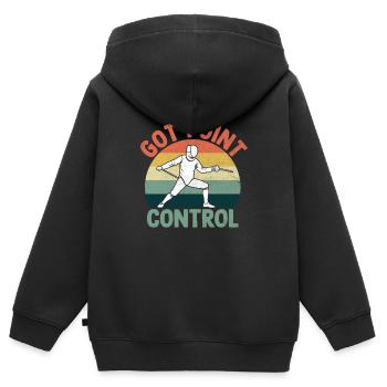 Got Point Control Zaun Fechten Schwert Fechter - Kinder Premium Organic Zip Hoodie - Schwarz - Hinten - AI Model Kid Male (0cm)