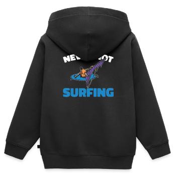 Windsurfing Windsurfers - Kids Premium Organic Zip-up Hoodie - black - Back - AI Model Kid Male (0cm)