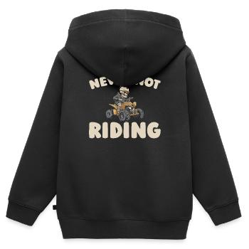 Quad - Sweat Premium à capuche zippé enfant bio - noir - Dos - AI Model Kid Male (0cm)