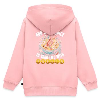 Paella Spanische Küche Meeresfrüchte - Kinder Premium Organic Zip Hoodie - Rosa - Hinten - AI Model Kid Female (0cm)