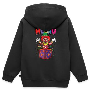 Karneval Helau Bunte Clown - Kinder Premium Organic Zip Hoodie - Schwarz - Hinten - AI Model Kid Male (0cm)