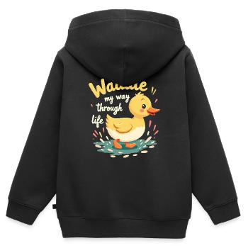 Nutztier-enten-enthusiasten Hinterhof-enten - Kinder Premium Organic Zip Hoodie - Schwarz - Hinten - AI Model Kid Male (0cm)