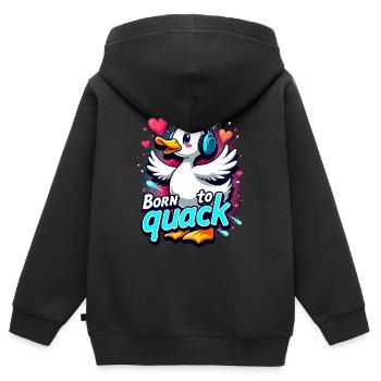 Nutztier-enten-enthusiasten Hinterhof-enten - Kinder Premium Organic Zip Hoodie - Schwarz - Hinten - AI Model Kid Male (0cm)