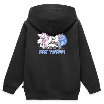 Narwhal Funny Narwhal Unicorn - Kids Premium Organic Zip-up Hoodie - black - Back - AI Model Kid Male (0cm)