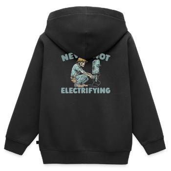 Électricien Électronicien Technicien en Electronique - Sweat Premium à capuche zippé enfant bio - noir - Dos - AI Model Kid Male (0cm)