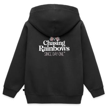 Whimsical Weather Patterns, Whimsical Clouds, Funny - Kids Premium Organic Zip-up Hoodie - black - Back - AI Model Kid Male (0cm)
