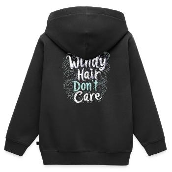 Whimsical Weather Patterns, Whimsical Clouds, Funny - Kids Premium Organic Zip-up Hoodie - black - Back - AI Model Kid Male (0cm)