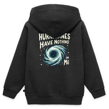 Whimsical Weather Patterns, Whimsical Clouds, Funny - Kids Premium Organic Zip-up Hoodie - black - Back - AI Model Kid Male (0cm)