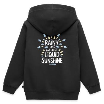 Whimsical Weather Patterns, Whimsical Clouds, Funny - Kids Premium Organic Zip-up Hoodie - black - Back - AI Model Kid Male (0cm)