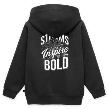 Whimsical Weather Patterns, Whimsical Clouds, Funny - Kids Premium Organic Zip-up Hoodie - black - Back - AI Model Kid Male (0cm)