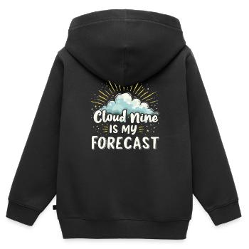 Whimsical Weather Patterns, Whimsical Clouds, Funny - Kids Premium Organic Zip-up Hoodie - black - Back - AI Model Kid Male (0cm)