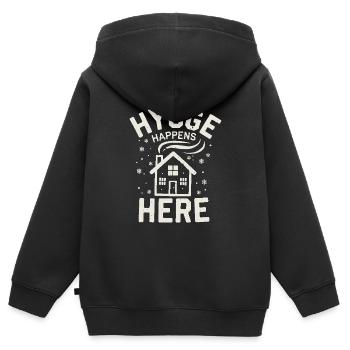 Skandinavische Ästhetik, Nordischer - Kinder Premium Organic Zip Hoodie - Schwarz - Hinten - AI Model Kid Male (0cm)