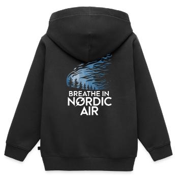 Skandinavische Ästhetik, Nordischer - Kinder Premium Organic Zip Hoodie - Schwarz - Hinten - AI Model Kid Male (0cm)