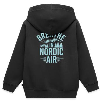 Skandinavische Ästhetik, Nordischer - Kinder Premium Organic Zip Hoodie - Schwarz - Hinten - AI Model Kid Male (0cm)