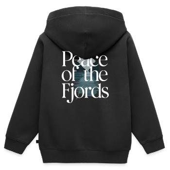 Skandinavische Ästhetik, Nordischer - Kinder Premium Organic Zip Hoodie - Schwarz - Hinten - AI Model Kid Male (0cm)