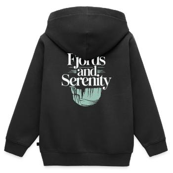 Skandinavische Ästhetik, Nordischer - Kinder Premium Organic Zip Hoodie - Schwarz - Hinten - AI Model Kid Male (0cm)