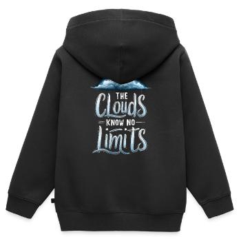 Wolkenblick, Entspannender Himmel, Verträumte - Kinder Premium Organic Zip Hoodie - Schwarz - Hinten - AI Model Kid Male (0cm)