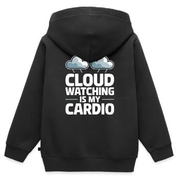 Wolkenblick, Entspannender Himmel, Verträumte - Kinder Premium Organic Zip Hoodie - Schwarz - Hinten - AI Model Kid Male (0cm)