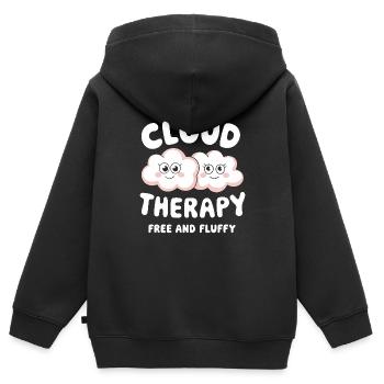 Wolkenblick, Entspannender Himmel, Verträumte - Kinder Premium Organic Zip Hoodie - Schwarz - Hinten - AI Model Kid Male (0cm)