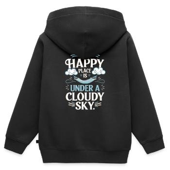 Wolkenblick, Entspannender Himmel, Verträumte - Kinder Premium Organic Zip Hoodie - Schwarz - Hinten - AI Model Kid Male (0cm)