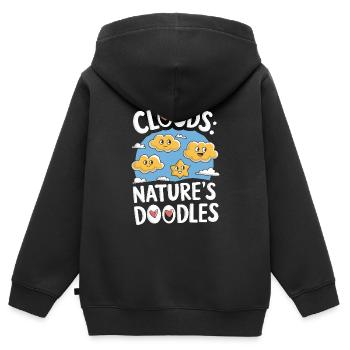 Wolkenblick, Entspannender Himmel, Verträumte - Kinder Premium Organic Zip Hoodie - Schwarz - Hinten - AI Model Kid Male (0cm)
