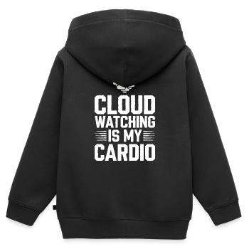 Wolkenblick, Entspannender Himmel, Verträumte - Kinder Premium Organic Zip Hoodie - Schwarz - Hinten - AI Model Kid Male (0cm)