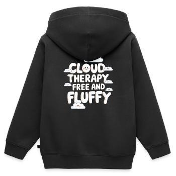 Wolkenblick, Entspannender Himmel, Verträumte - Kinder Premium Organic Zip Hoodie - Schwarz - Hinten - AI Model Kid Male (0cm)