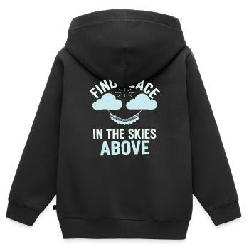 Wolkenblick, Entspannender Himmel, Verträumte - Kinder Premium Organic Zip Hoodie - Schwarz - Hinten - AI Model Kid Male (0cm)