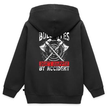 Lancer de hache Lanceur de hache Lancer de hache - Sweat Premium à capuche zippé enfant bio - noir - Dos - AI Model Kid Male (0cm)