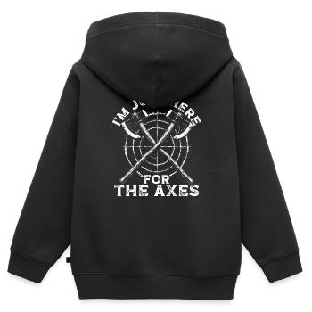 Lancer de hache Lanceur de hache Lancer de hache - Sweat Premium à capuche zippé enfant bio - noir - Dos - AI Model Kid Male (0cm)