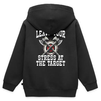Axt Werfen Axt Werfer Axe Throwing - Kinder Premium Organic Zip Hoodie - Schwarz - Hinten - AI Model Kid Male (0cm)